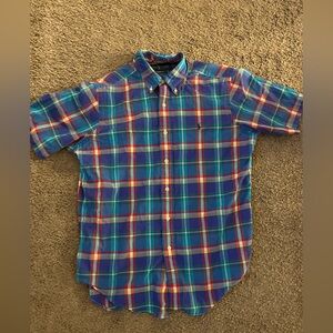 Ralph Lauren Men's Plaid Shirt - Blue and Red